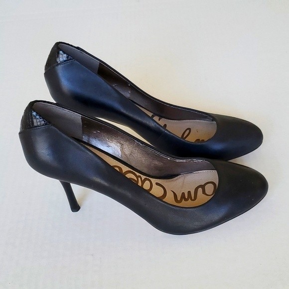 Sam Edelman Shoes - Sam Edelman Leather Camdyn Heel Pumps With Snakeskin Back Size 10